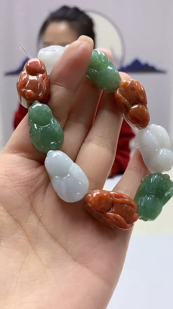 【闪购商品】定制翡翠未镶嵌4902ms-毛货115手串