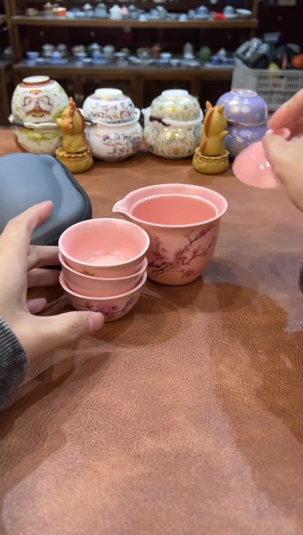 真的很便宜会开片的旅行茶具