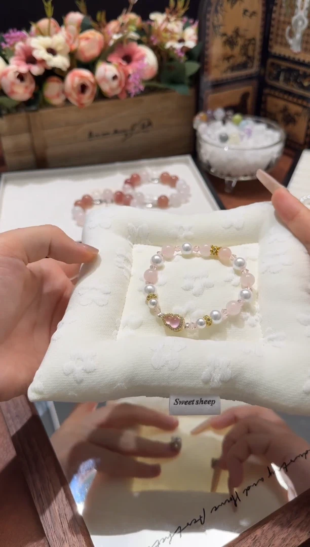 合金手串水晶粉水晶手串