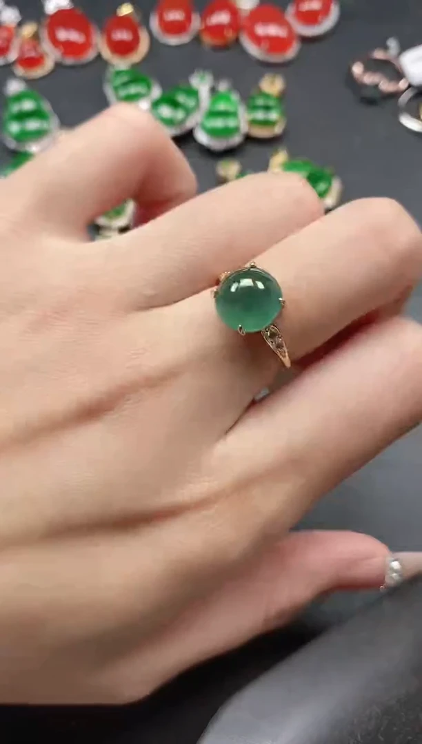 银S925镶嵌戒指翡翠51511