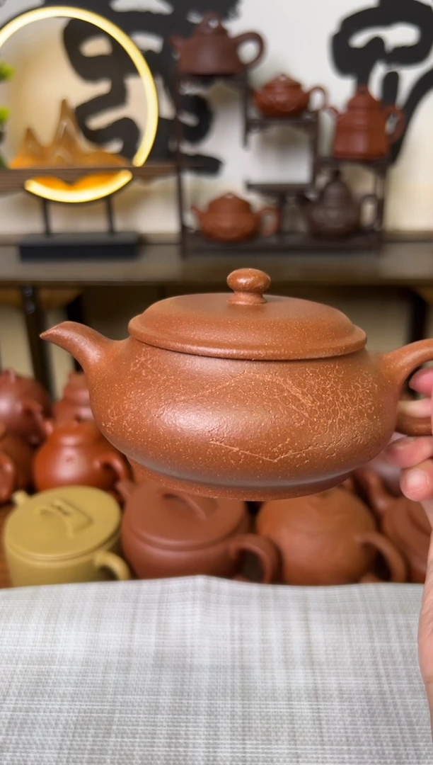 茶壶段泥原矿明炉壶黄降坡220cc