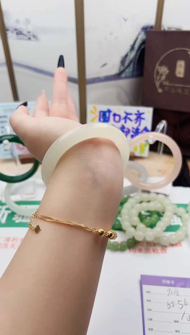 和田玉手镯未镶嵌Y108微色差