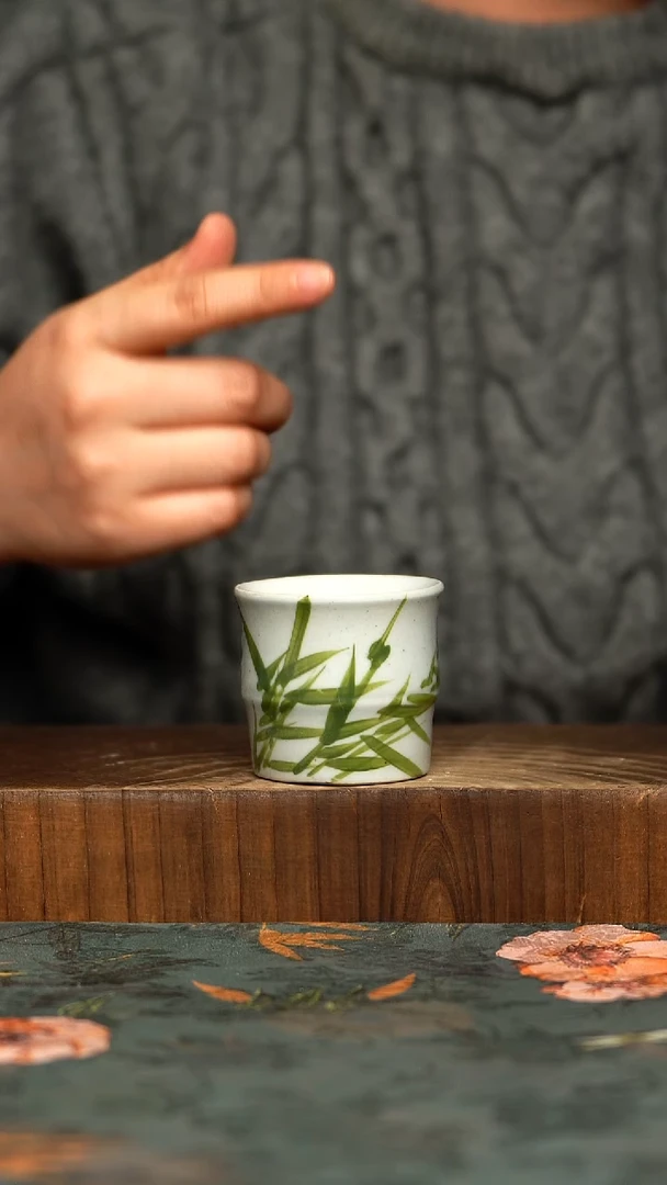 杯釉下彩手工手绘同款陶器