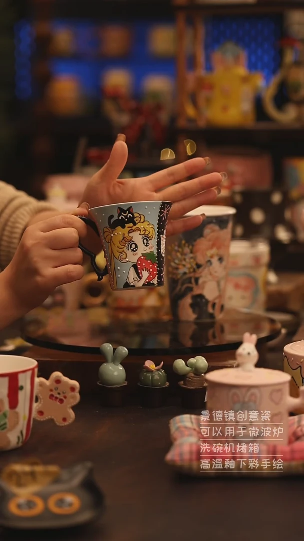 陶瓷景德镇可爱陶瓷釉下彩绘设计师款