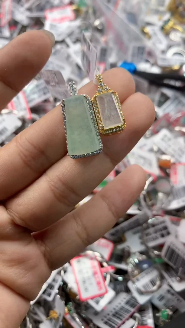 银S925镶嵌戒指翡翠10     10