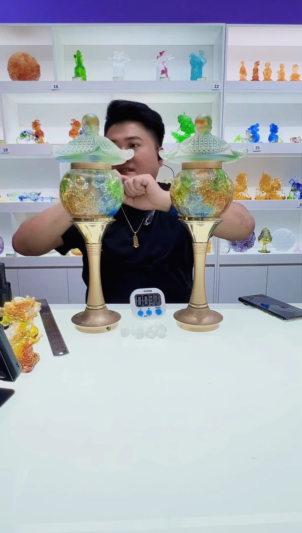 【闪购商品】泥塑古法琉璃白花生5个摆件
