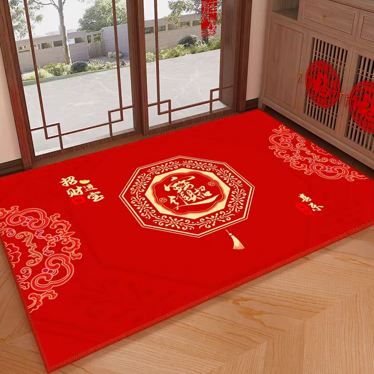 招财进宝地垫入户门垫进门2024新款红色喜庆地毯玄关门口脚垫家用
