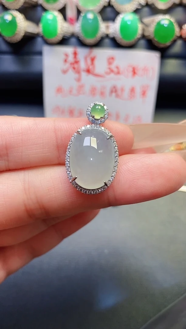 银S925镶嵌戒指翡翠天然