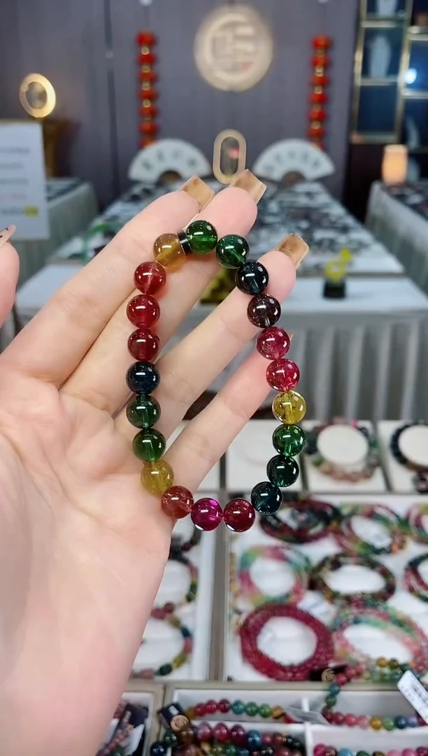未镶嵌老矿碧玺单圈手串mm+碧玺dan多样性发货一条
