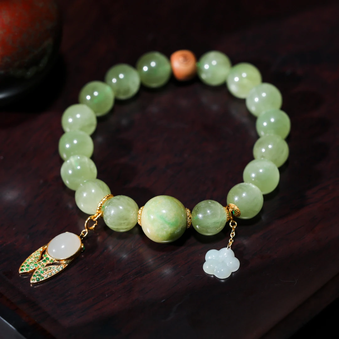 【意婵】向生|天然高品绿锂辉单圈18k金和田玉雕蝉翡翠-905420