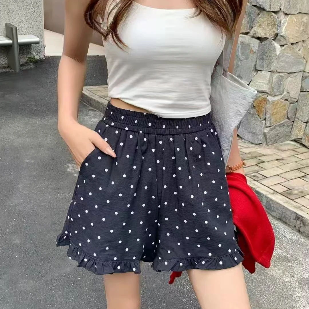 高品质感辣妹风性感高级百搭裤子女显瘦休闲夏季宽松波点外穿