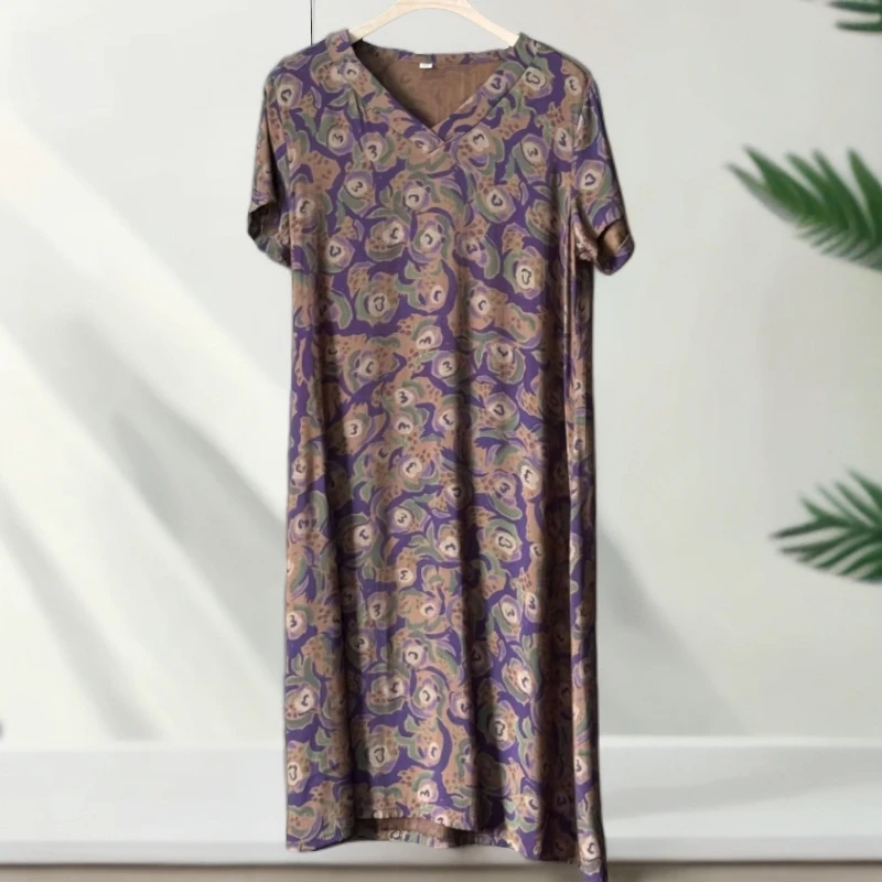 9933-夏季新款时尚女装圆领中长款百搭高弹力连衣裙