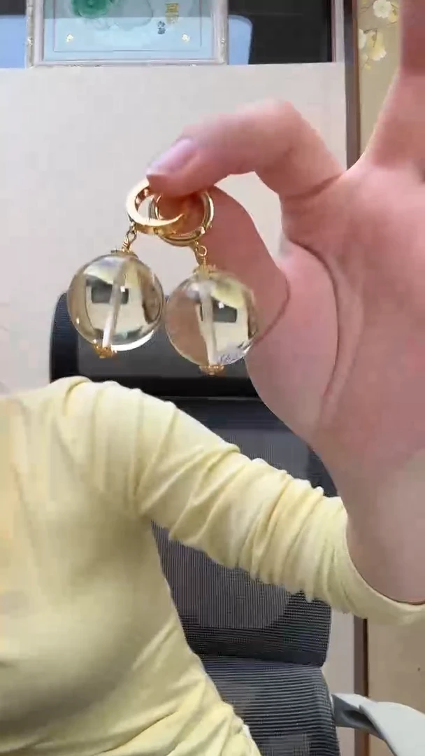 琥珀未镶嵌耳饰耳环