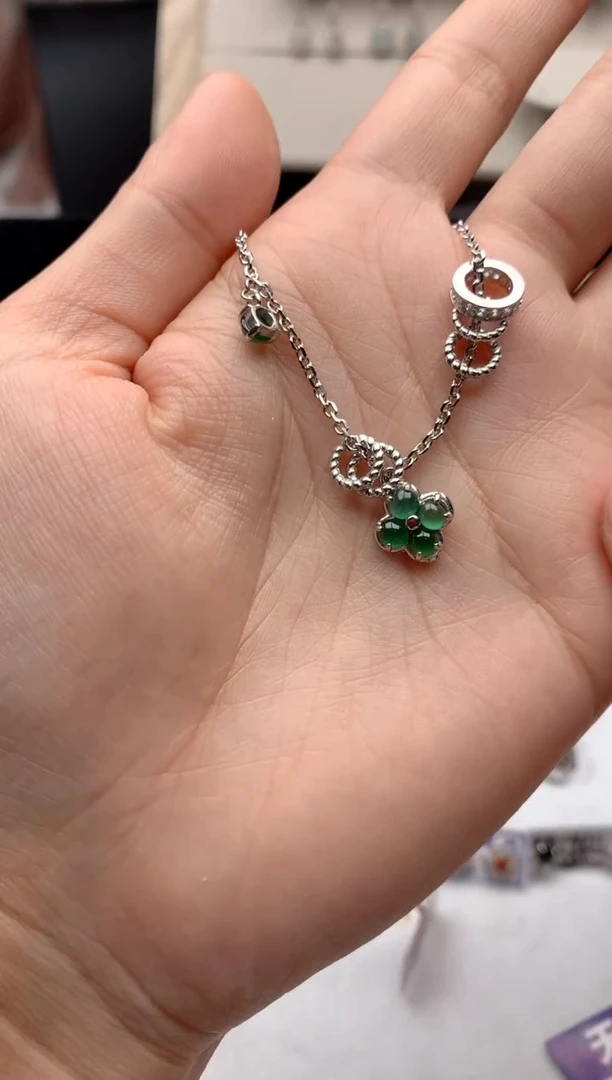 【闪购商品】翡翠项链银S925镶嵌1号