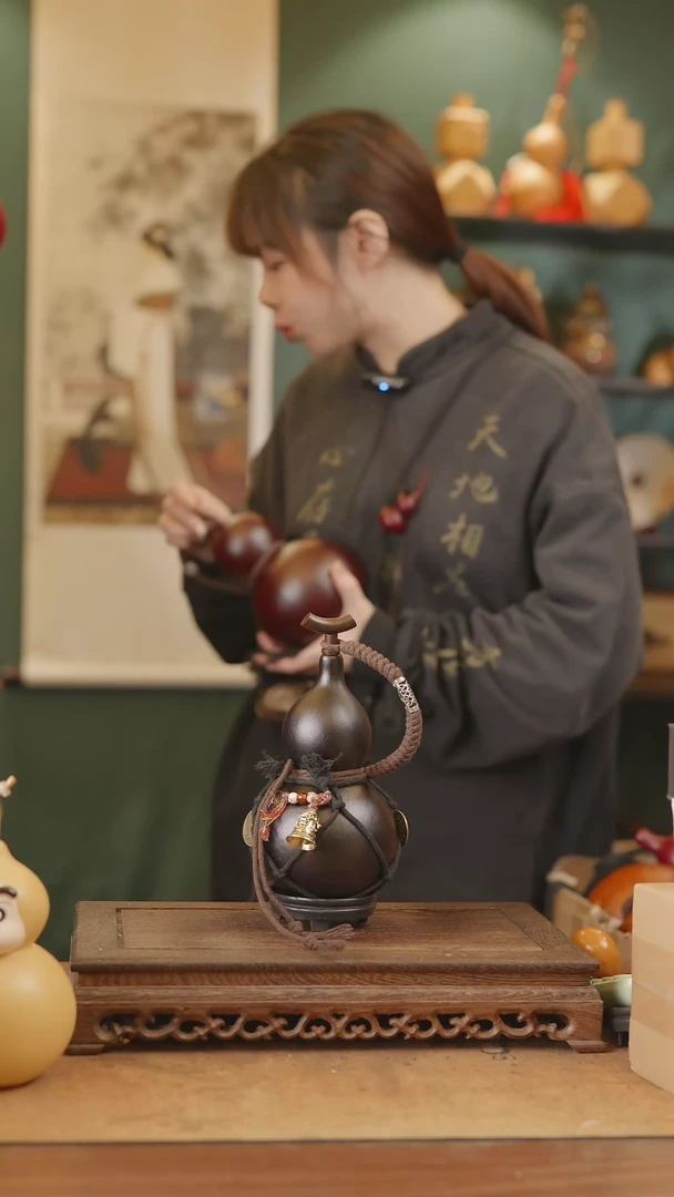 【闪购商品】270号精品天然大漆工艺防渗内胆酒葫芦~