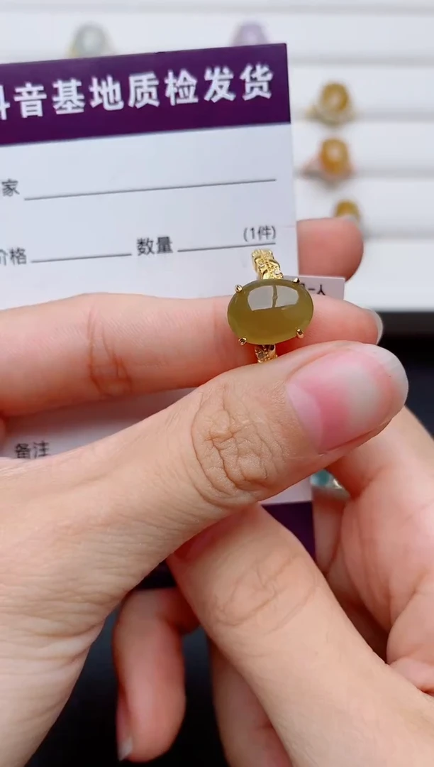 银S925镶嵌戒指翡翠1