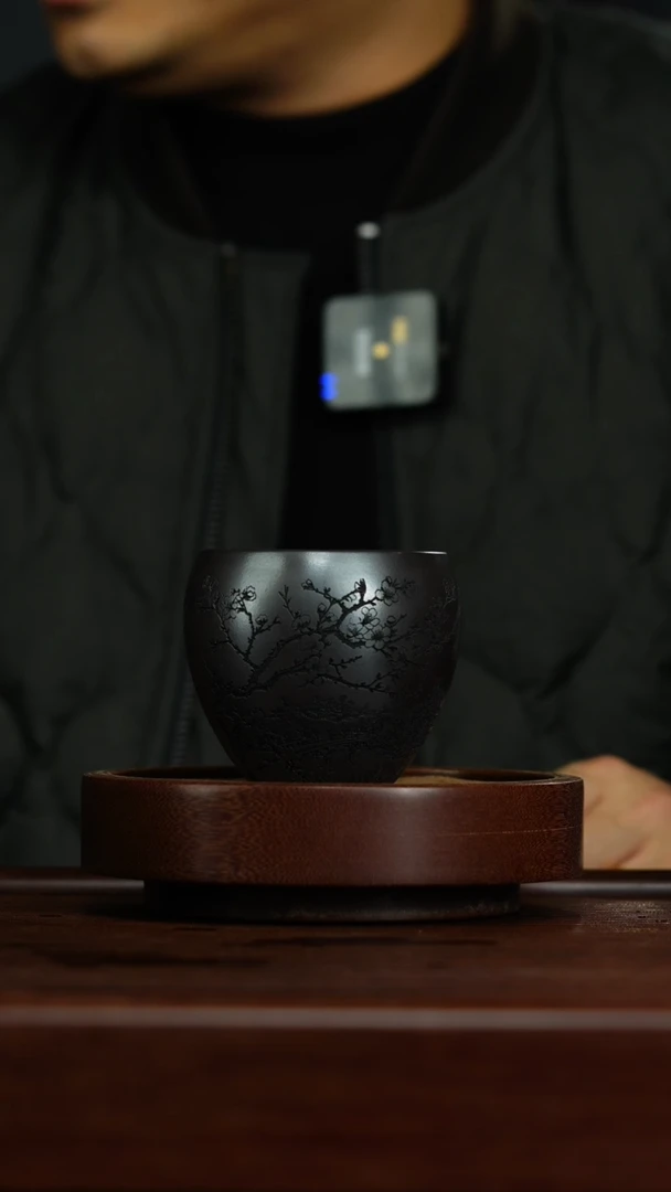 【闪购商品】紫砂茶杯r15刻绘石黄杯