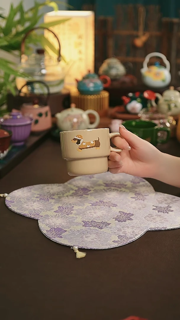 陶瓷茶具腊肠狗浅绿