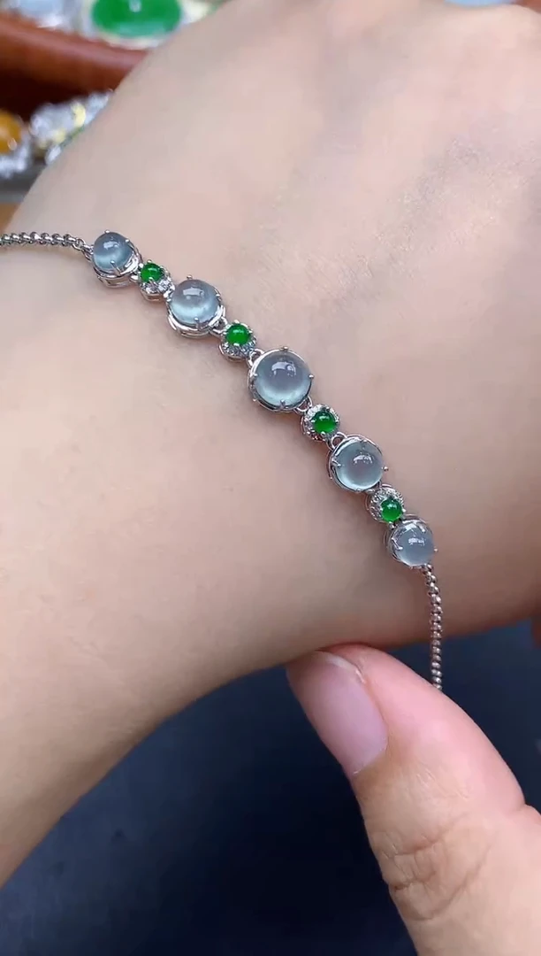 18K金镶嵌手链翡翠294-中国好珍宝