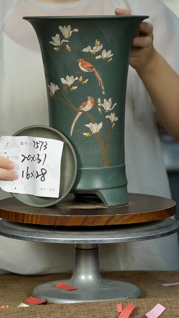 紫砂花盆7573+Z 紫砂花盆紫砂