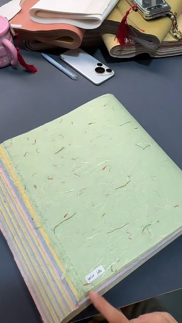 纯手工30*60cm五色50张青丝红花雁楮清水云龙