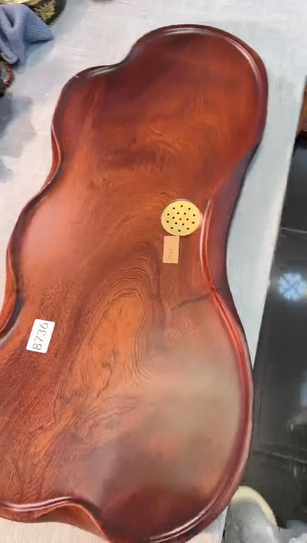 【闪购商品】大果紫檀（缅甸花梨）茶盘8736