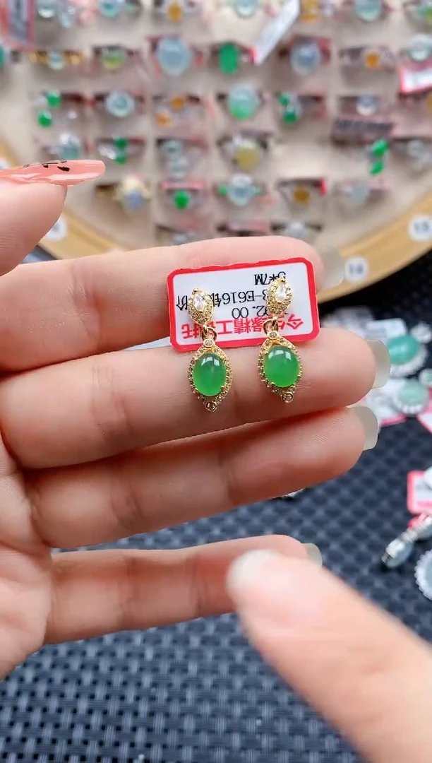 银S925镶嵌戒指翡翠天然A货缅甸翡翠