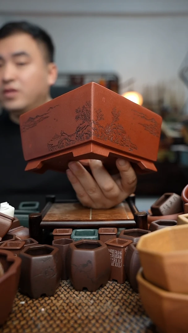紫砂花盆怎****料長木軒精品紫砂