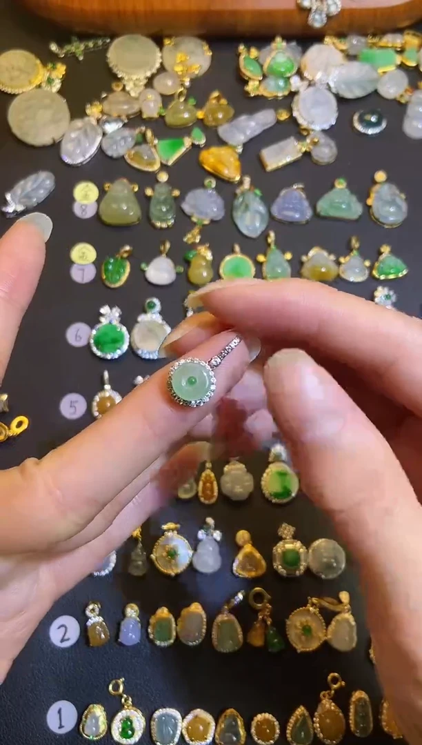 吊坠(不含链)银S925镶嵌翡翠1