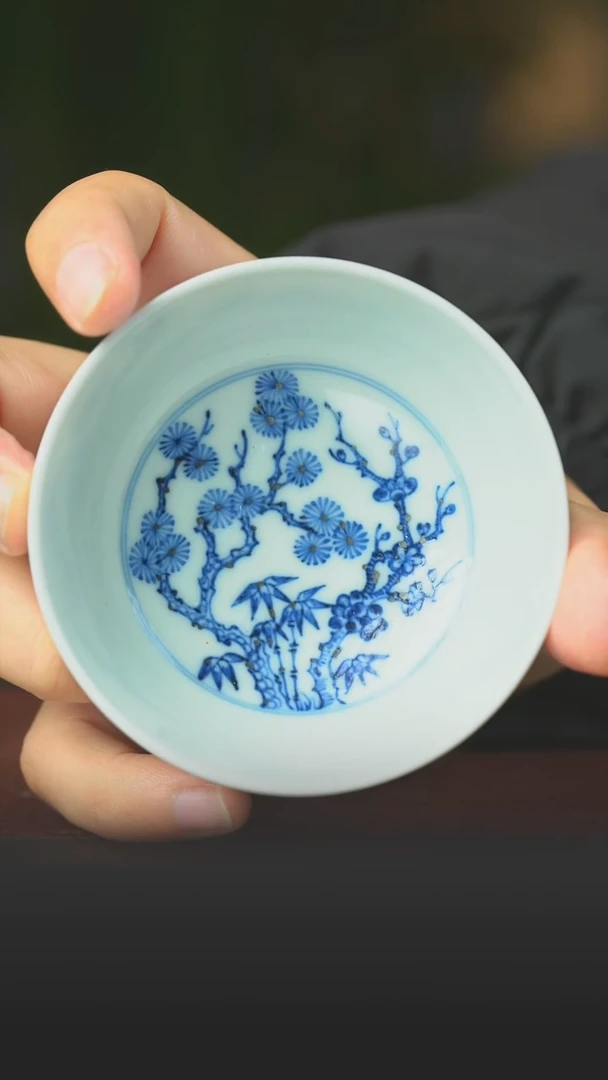 陶瓷松竹梅折肩杯