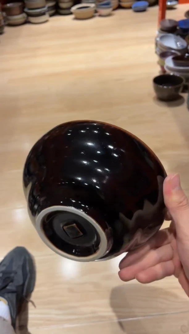 瓷片M*y335微瑕天目葫芦碗1个