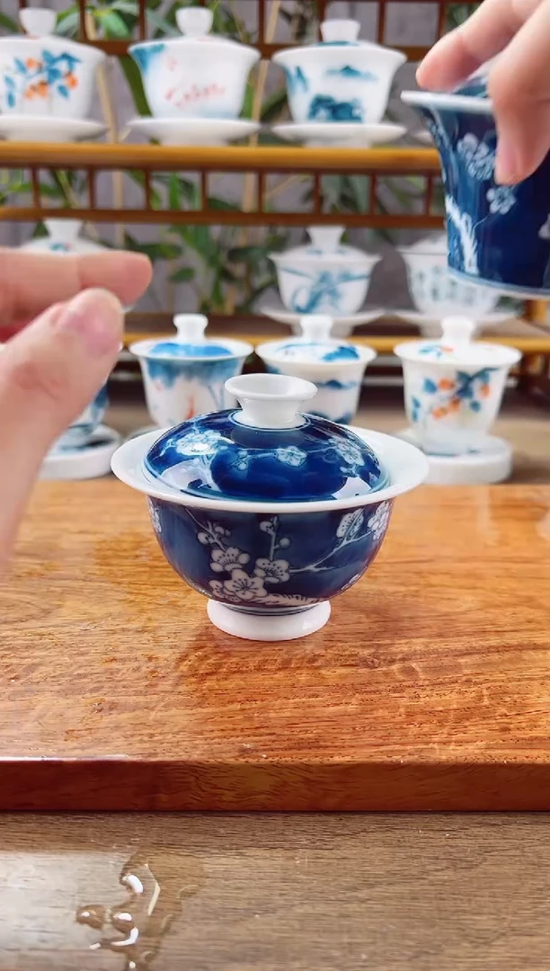 【闪购商品】微瑕冰梅二才元宝盖碗