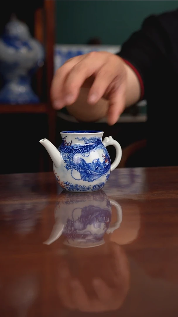自成堂柴窑青花釉里红