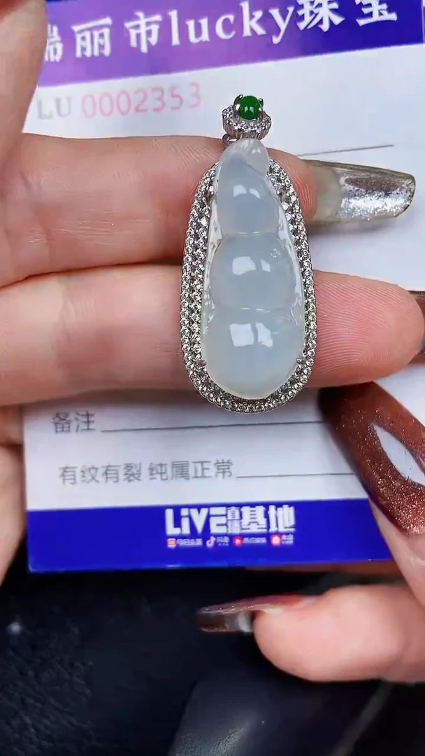 颈饰银S925镶嵌翡翠2353