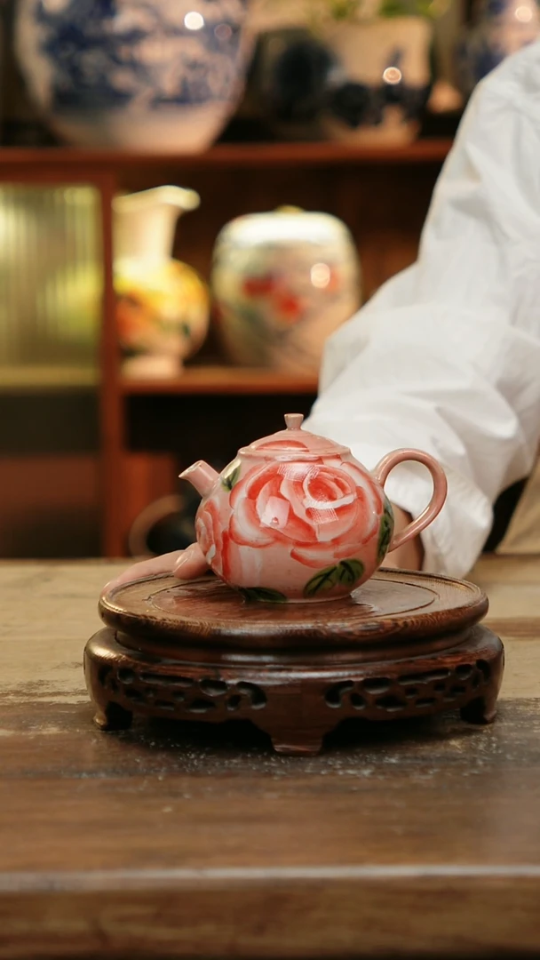 摆件景德镇纯手工釉下彩精品茶具