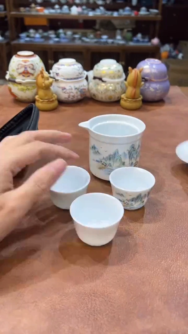 真的很便宜会开片的旅行茶具