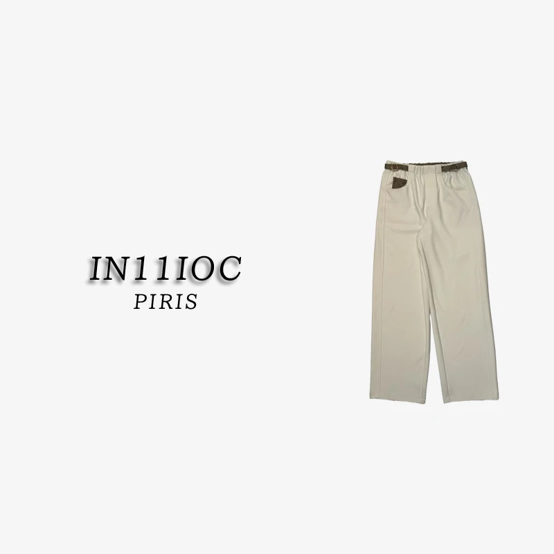 秋冬款高腰腰带南油阔腿直通女士休闲裤251203