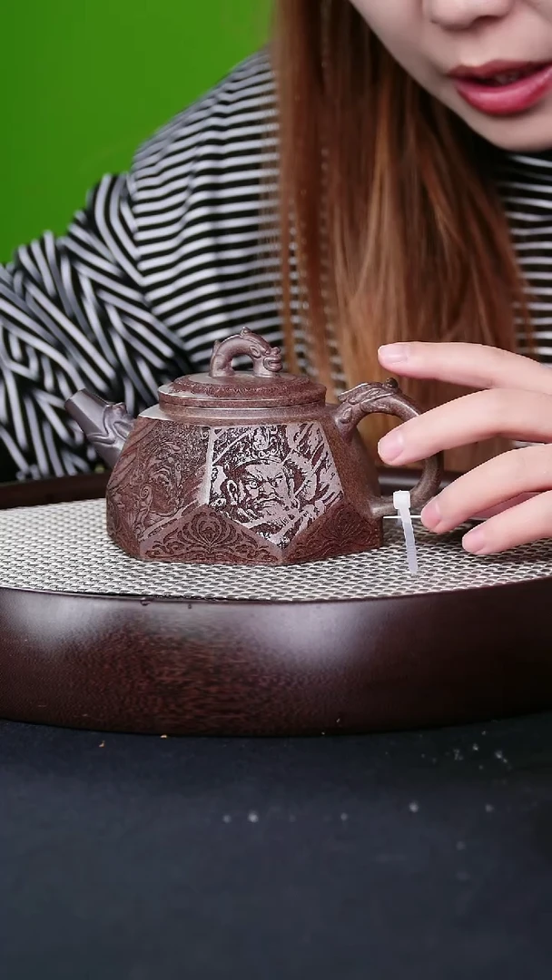 茶壶紫砂宜兴紫砂壶四方天王h08078