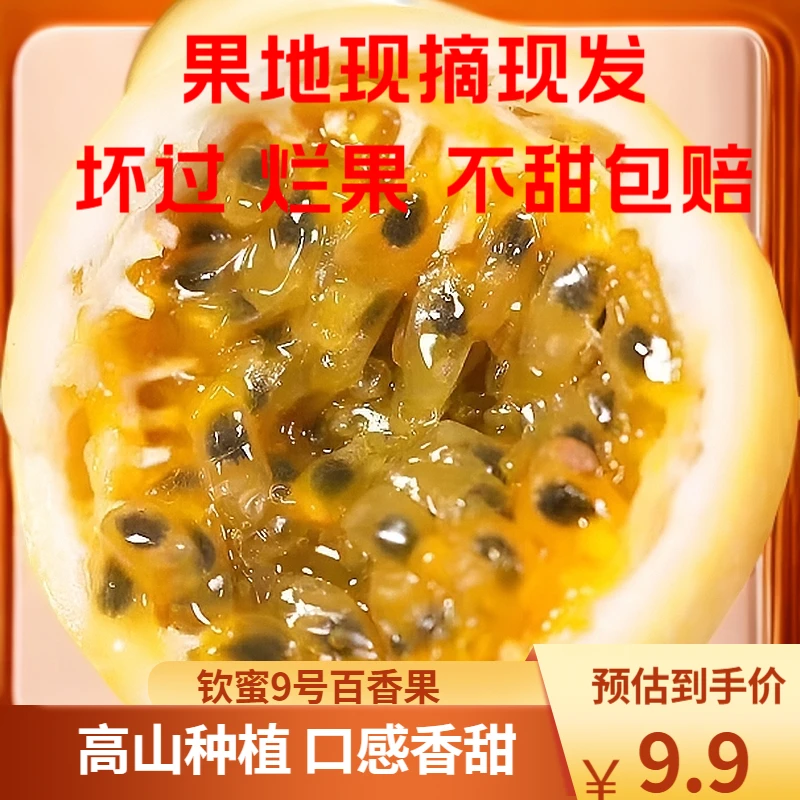 【冬季鲜果开园到手20个】正宗广西高山种植钦蜜9号黄金百香果