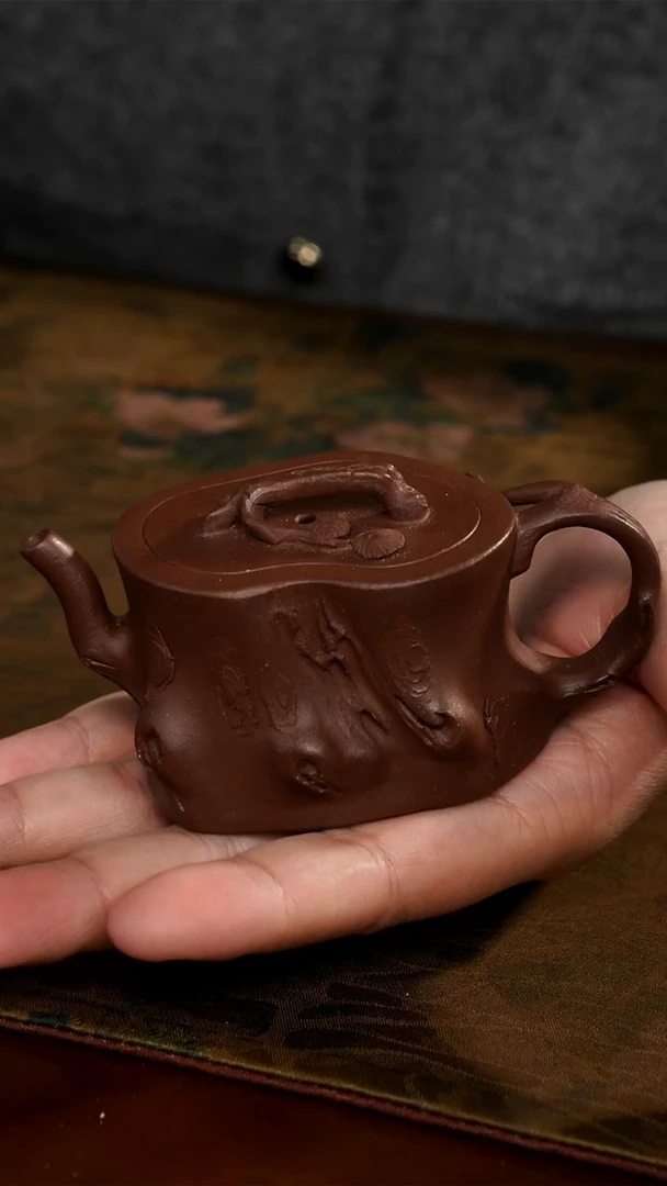 茶壶紫砂紫泥小树桩壶