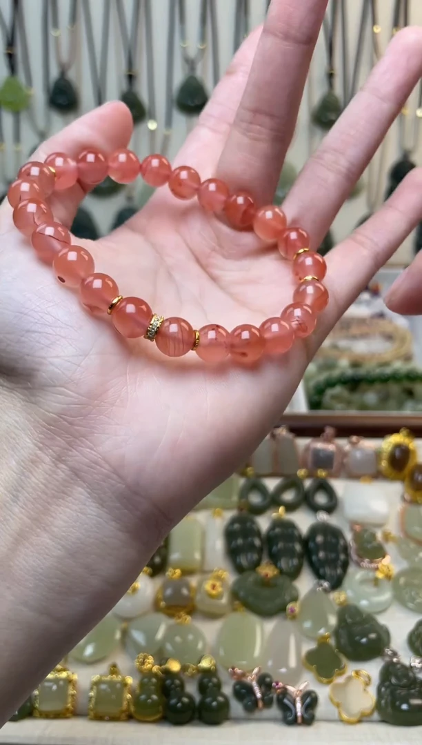 银S925镶嵌手串南红玛瑙1