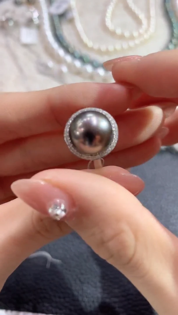 18K金镶嵌戒圈海水珍珠A68