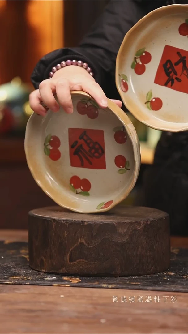 陶瓷景德镇高温釉下手绘陶瓷