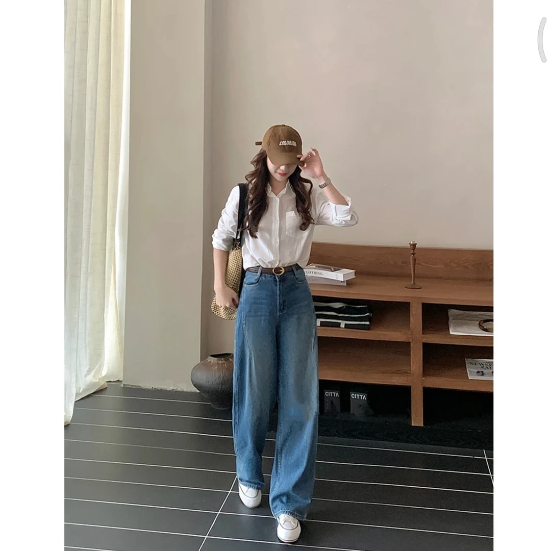 /High-endDZ-早秋新款牛仔裤女窄版弯刀裤宽松显腿长