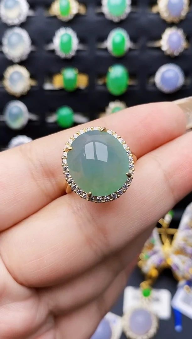 银S925镶嵌戒指翡翠2193