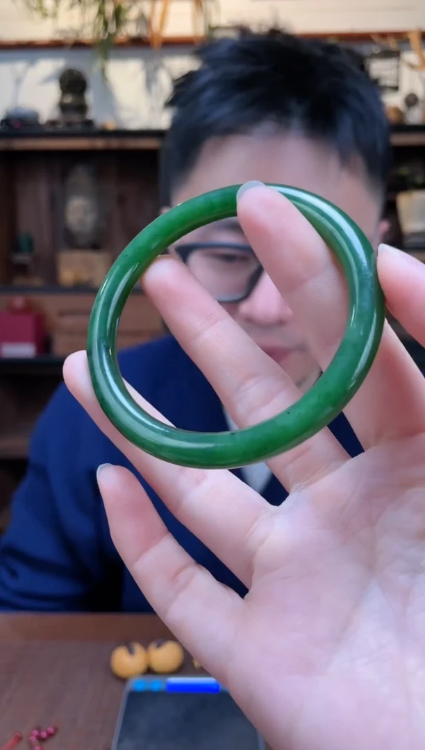 【闪购商品】和田玉手镯未镶嵌57#碧玉手镯YR