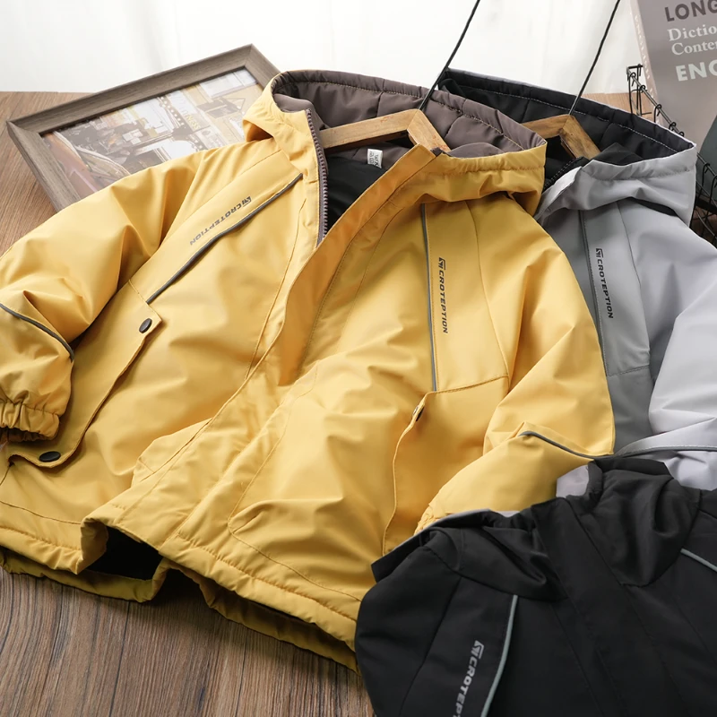 男童户外三防百搭休闲韩版棉服儿童户外连帽冲锋衣T19-2538
