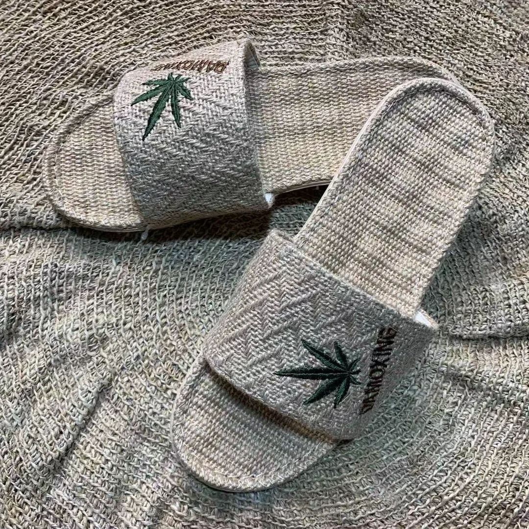 【清仓上新季】纯手工麻编织纯色简约按摩透气耐热拖鞋叶子