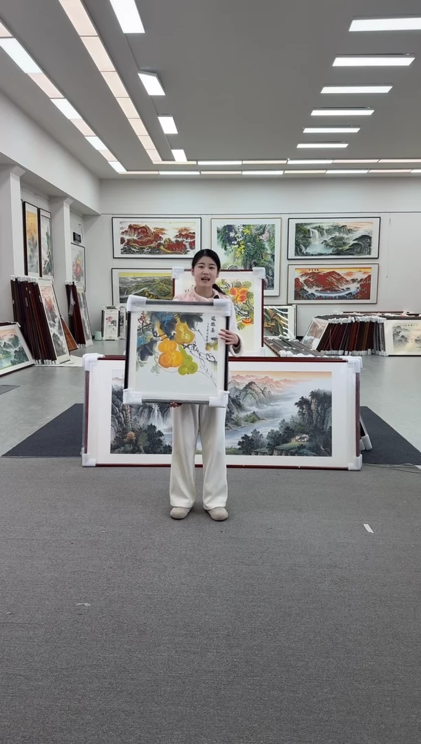 国画手绘 60*60 五福图