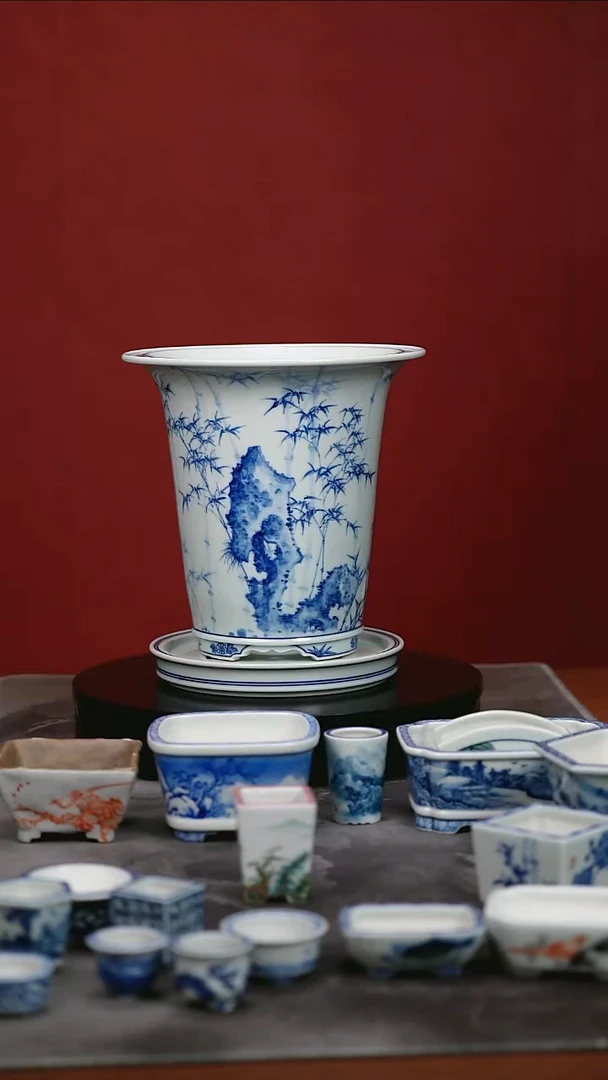 其他青花竹石内口16外口19内高16.5加托外高21